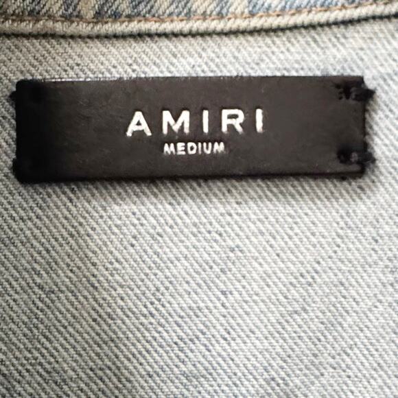 AMIRI: Men's Floral Leaf Trucker Denim Jacket - M - Picture 3 of 8